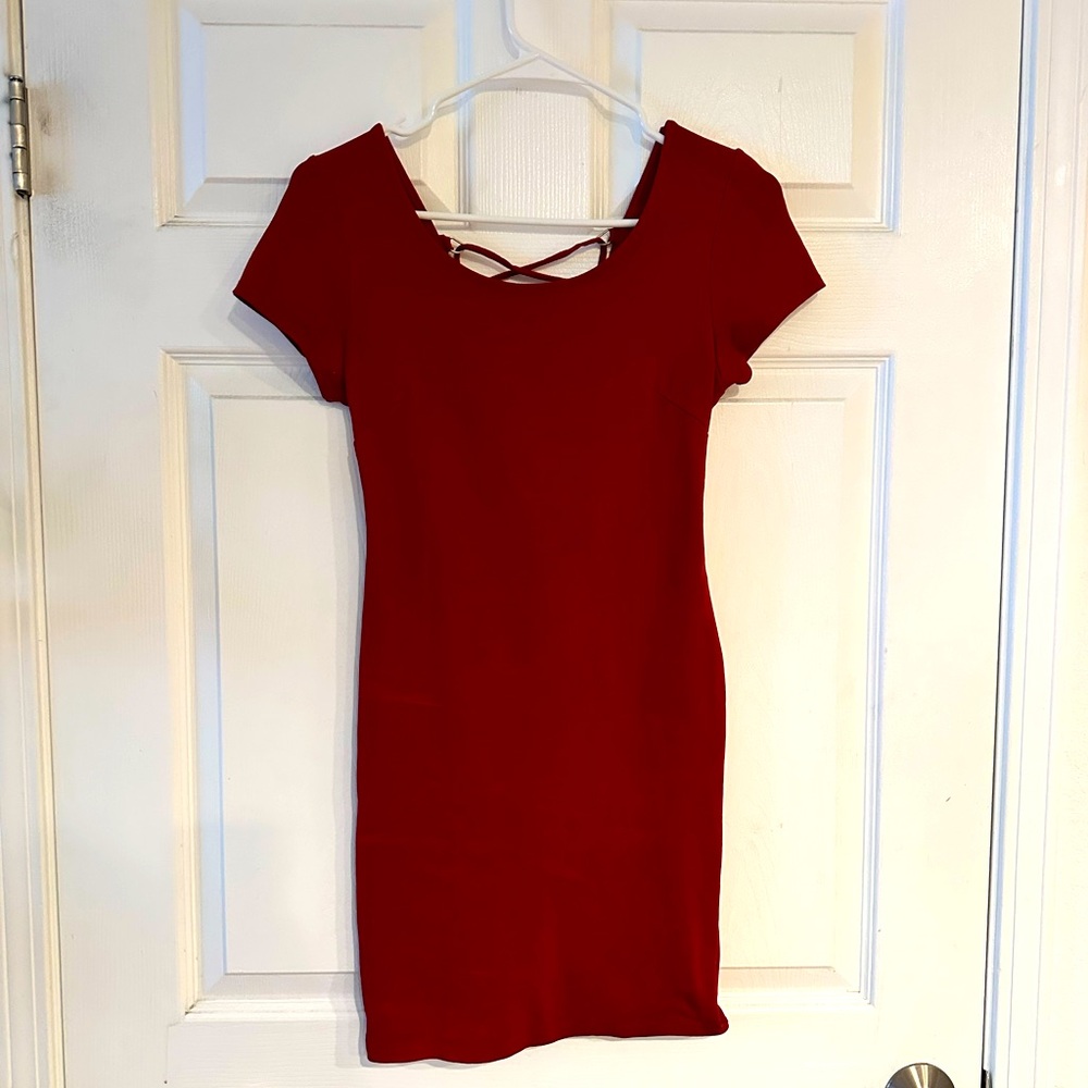 Vizio Red backless dress